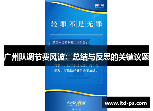 广州队调节费风波:总结与反思的关键议题